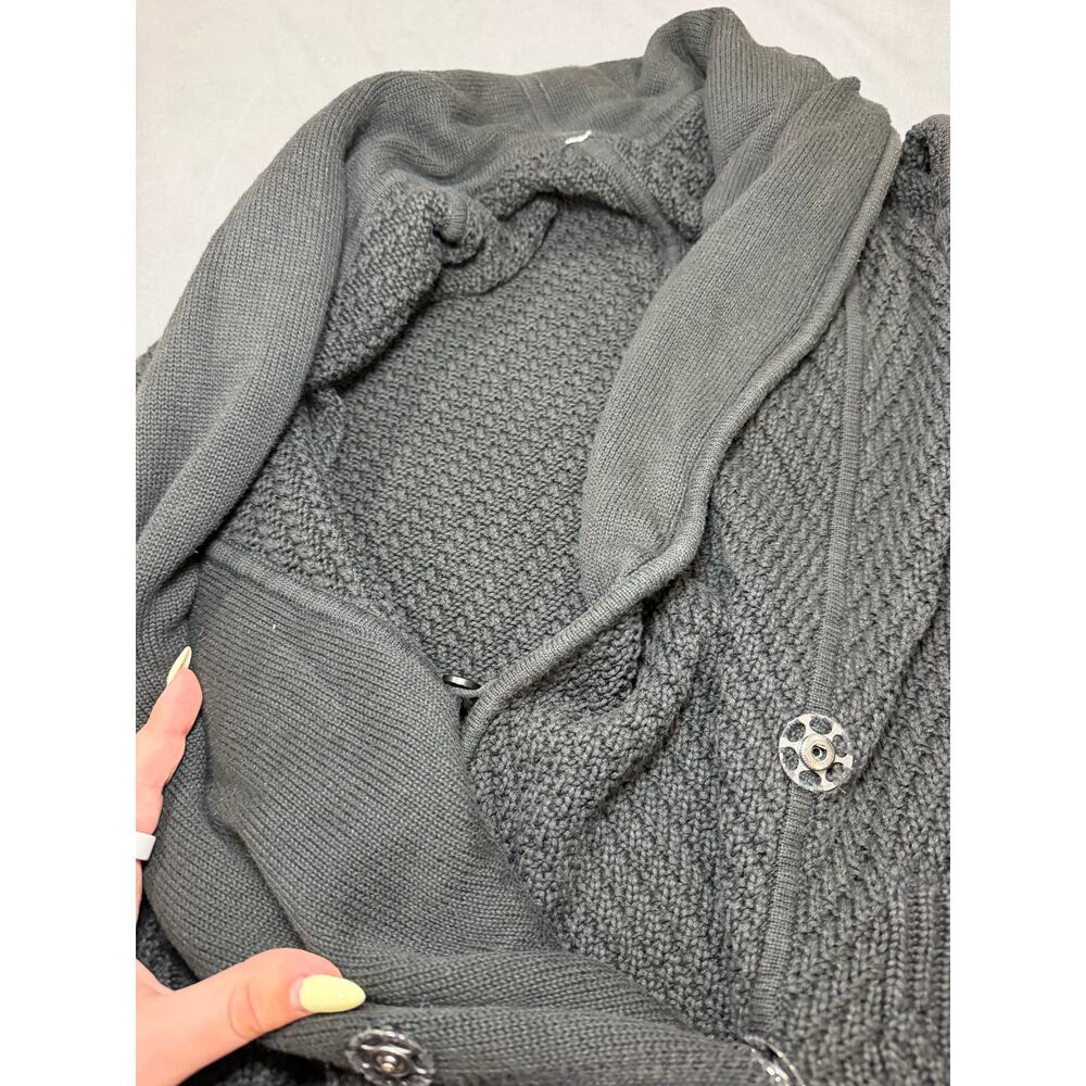 Lululemon Post Practice Cardi Dark Grey/Black Oversized Cardigan Sweater XS/S - Picture 5 of 6